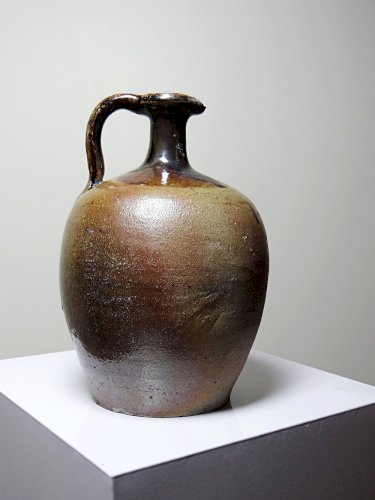 Cruche ancienne XIXe-XXe grès de Puisaye artisanal vernissée