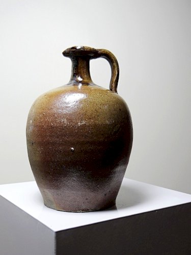 Cruche ancienne XIXe-XXe grès de Puisaye artisanal vernissée