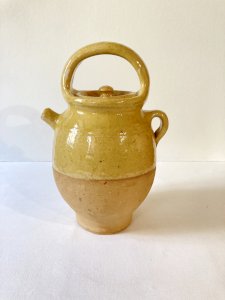 Yellow glazed stoneware jug