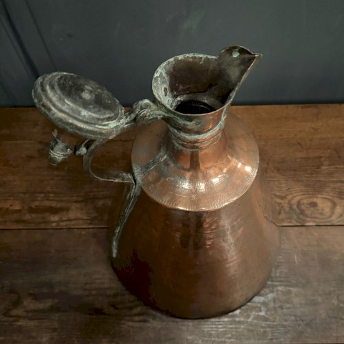 Cruche en cuivre orientale début XXe patine d'origine L8855