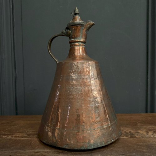 Cruche en cuivre orientale début XXe patine d'origine L8855