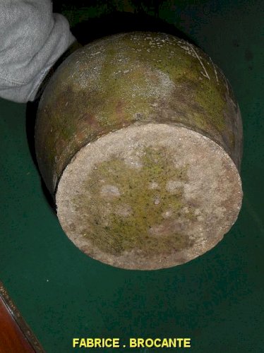 CRUCHE EN TERRE VERNISSEE VERTE