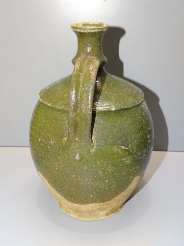 -CRUCHE TERRE CUITE CHAPELLE DES POTS XVIIIe Glaçure verte DECO JARDIN cuisine D