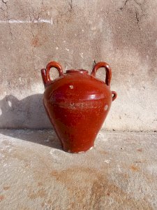 Glazed earth jug, Orjol, 19th century