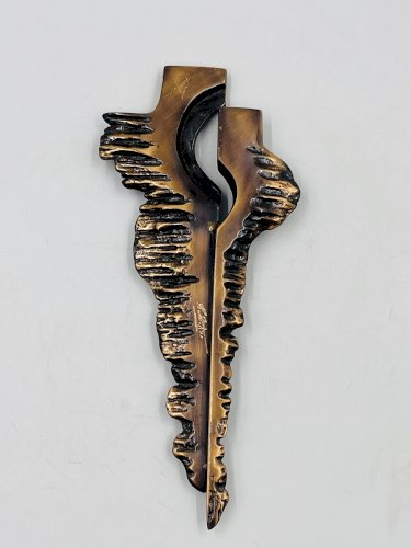 Crucifix en bronze brutaliste