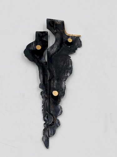 Crucifix en bronze brutaliste