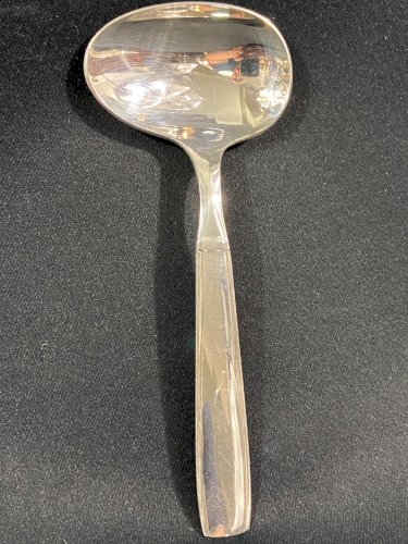 Cuillère à bouillie à sauce en métal argenté signé Christofle design Vintage