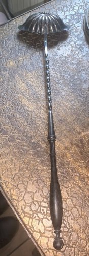 Cuillère à punch  maison Christofle métal argenté et ebène XIXe