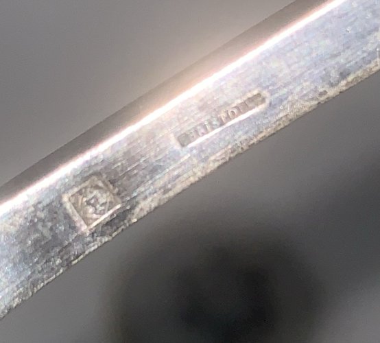 Cuillère à punch  maison Christofle métal argenté et ebène XIXe