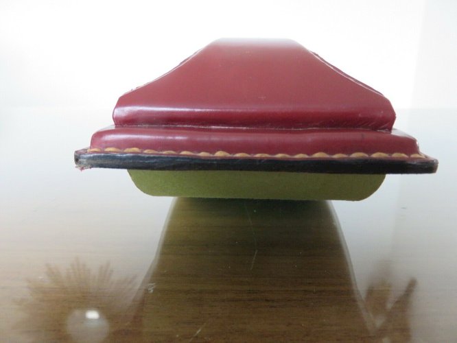 CUIR PIQUE SELLIER, TAMPON BUVARD ET PORTE BLOC NOTES ANNEES 50 60 VINTAGE
