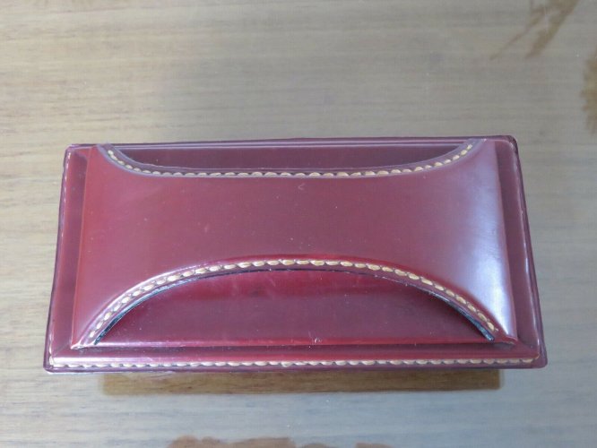 CUIR PIQUE SELLIER, TAMPON BUVARD ET PORTE BLOC NOTES ANNEES 50 60 VINTAGE