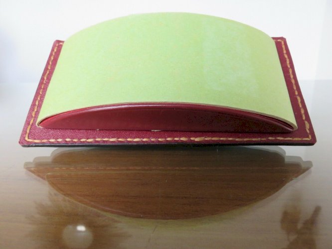 CUIR PIQUE SELLIER, TAMPON BUVARD ET PORTE BLOC NOTES ANNEES 50 60 VINTAGE