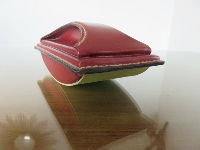 CUIR PIQUE SELLIER, TAMPON BUVARD ET PORTE BLOC NOTES ANNEES 50 60 VINTAGE