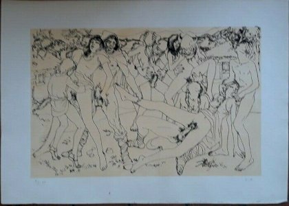  Curiosa - Lithographie érotique - 1968 - Épreuve d'Artiste - La Gaule