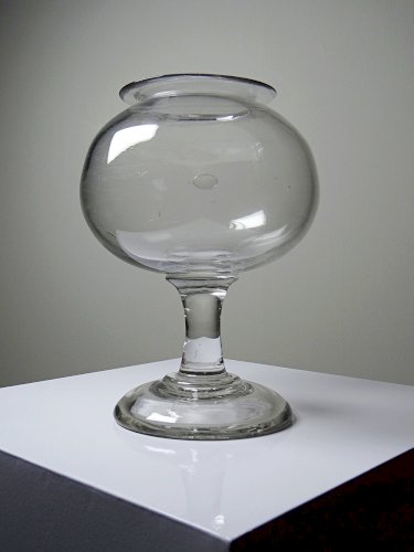 Curiosité bocal à sangsues ancien XVIIIe-XIXe en verre soufflé