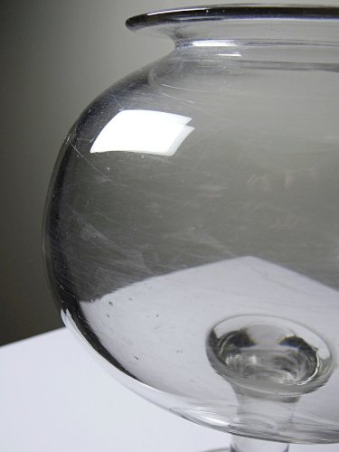 Curiosité bocal à sangsues ancien XVIIIe-XIXe en verre soufflé