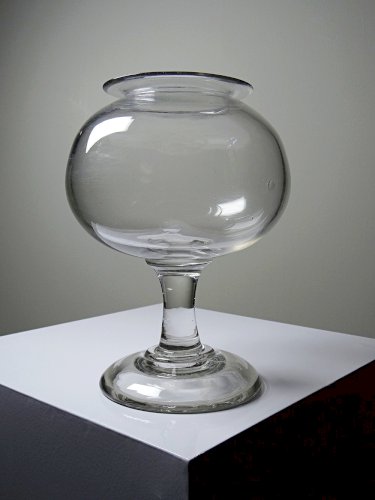 Curiosité bocal à sangsues ancien XVIIIe-XIXe en verre soufflé