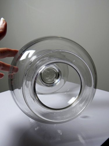 Curiosité bocal à sangsues ancien XVIIIe-XIXe en verre soufflé