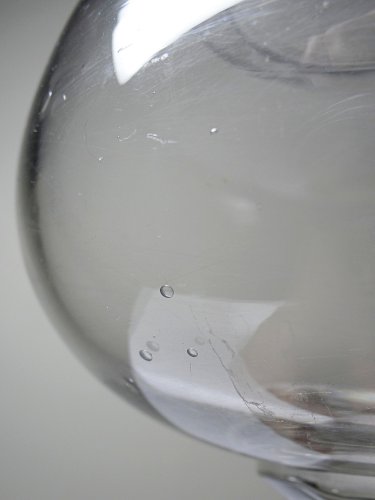 Curiosité bocal à sangsues ancien XVIIIe-XIXe en verre soufflé
