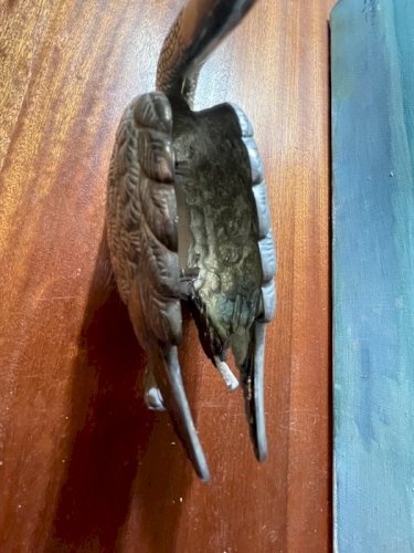 Cygne en métal argenté porte serviettes vintage