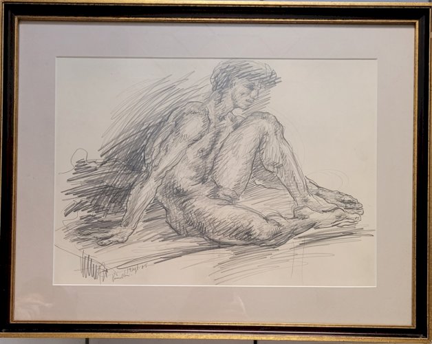 Damien HERMELLIN  : dessin de nu masculin