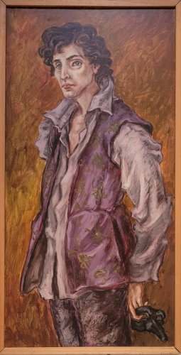 Damien HERMELLIN  : portrait d'homme au pourpoint mauve