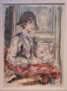 Damien HERMELLIN  : portrait d'homme en Arlequin