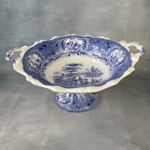 David Johnston Bordeaux coupe sur pied centre de table décor bleu  XIXe