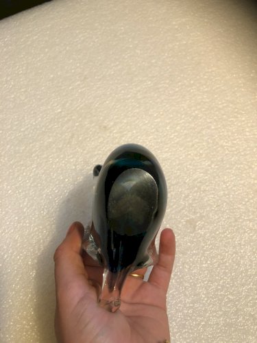 décoration bleue en forme de cygne en pate de verre Murano? Verrerie artisanat