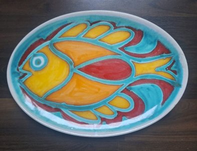 DESIMONE plat décoratif en céramique italienne vintage, vaisselle design