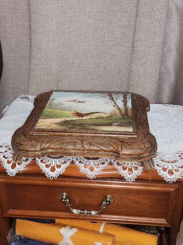 Desous de plat en porcelaine avec bois