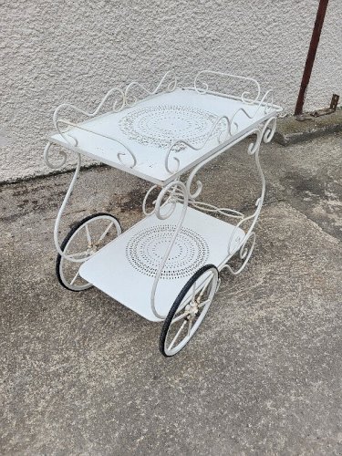 DESSERTE A ROULETTES VINTAGE SALON DE JARDIN
