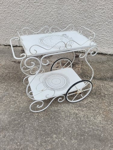 DESSERTE A ROULETTES VINTAGE SALON DE JARDIN