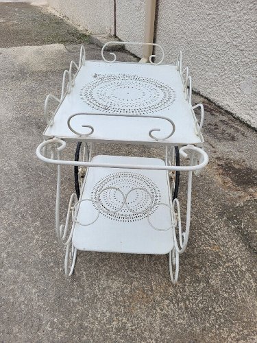 DESSERTE A ROULETTES VINTAGE SALON DE JARDIN