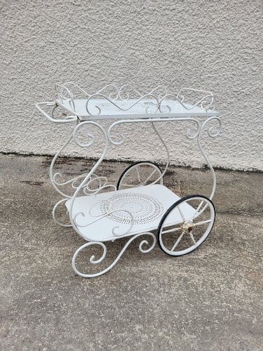 DESSERTE A ROULETTES VINTAGE SALON DE JARDIN