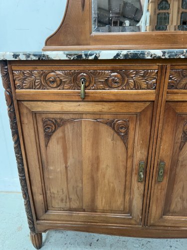 Desserte d'époque Art Déco en noyer massif XX siècle