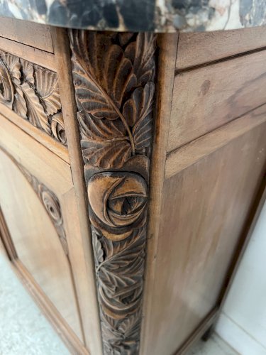 Desserte d'époque Art Déco en noyer massif XX siècle