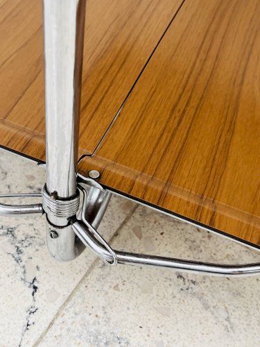 Desserte pliante Bremshey Dinett en chrome et bois vintage