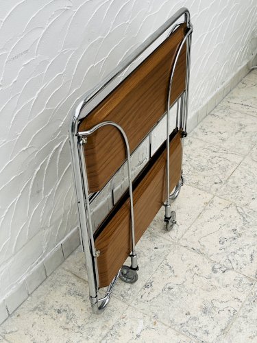 Desserte pliante Bremshey Dinett en chrome et bois vintage