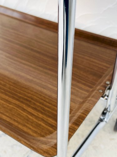 Desserte vintage pliante chrome et stratifié