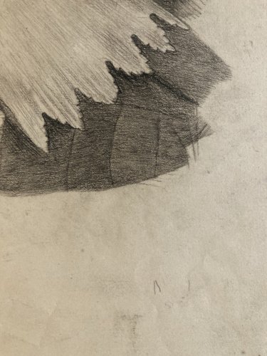 Dessin 1850 Crayon Portrait Tête Buste XIXe A Identifier Art Enfant Garçon