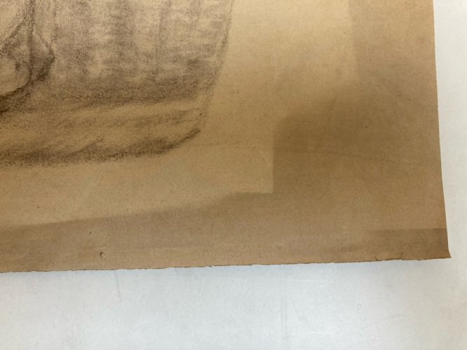 Dessin 1880 XIXe Crayon Chat Animalier Animal Animaux Panier Ancien