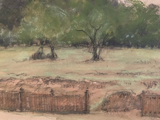 Dessin 1900 Peinture Papier Aquarelle Paysage Fusain Forêt A Identifier Art