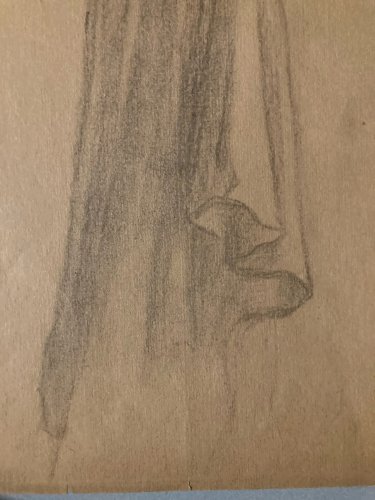 Dessin 1920 Dessin Sur Papier Femme A La Mandoline Guitare À Identifier Crayon