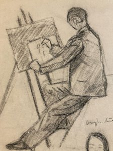 Dessin 1930 Crayon Atelier Papier Peintre Art Jean Dreyfus Stern x Arts