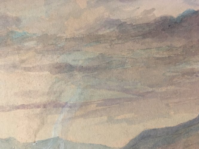 Dessin 1930 Peinture Gouache Papier Laurent Gsell Dieu Mer Poseidon