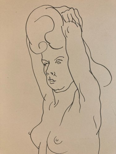 Dessin 1945 Encre Femme Nue Nu Erotique A Identifier Art Atelier Ancien