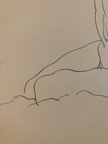 Dessin 1945 Encre Femme Nue Nu Erotique A Identifier Art Atelier Ancien