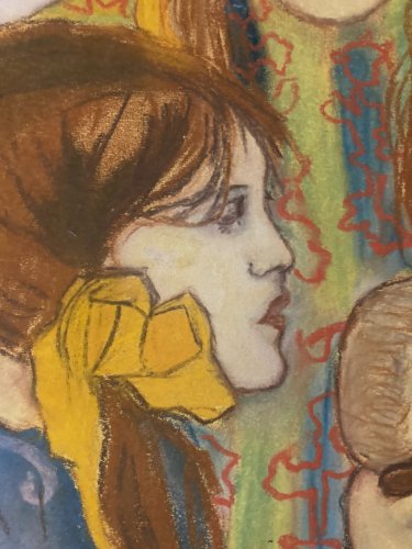 Dessin 1950 Peinture Portrait Femme Expressionniste Expressionnisme Allaitement