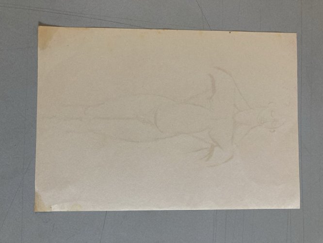 Dessin 1960 Encre Homme Nue Nu Erotique A Identifier Art Atelier Ancien
